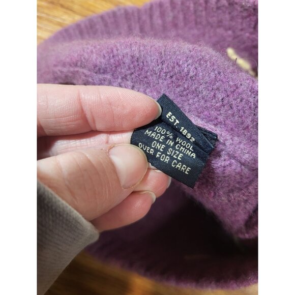 Vtge Abercrombie & Fitch Purple Argyle Wool Beanie Hat - Picture 4 of 4